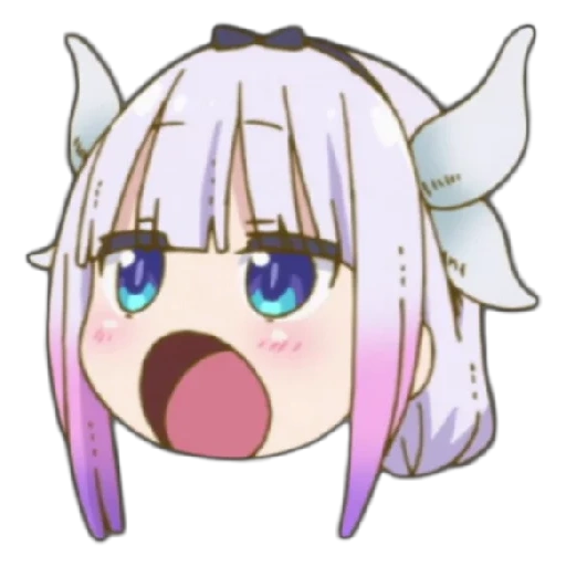 kanna kamui, personnages d'anime, kanna kamui eats, anime kobayashi san, emoticône discordante de cona