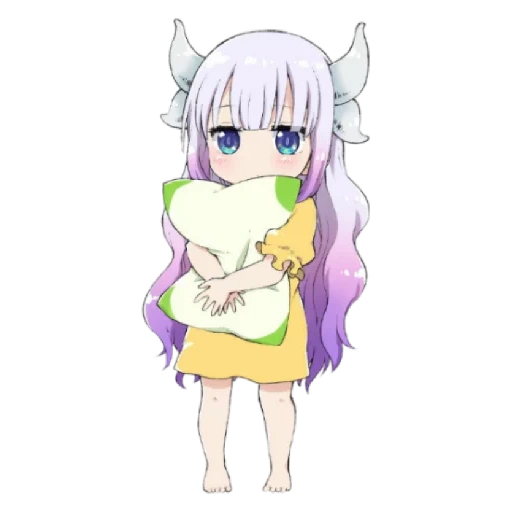 kanna kamui, kobayashi, cannes shenjing, menina dragão de kobayashi chibi, canna dragon empregada kobayashi