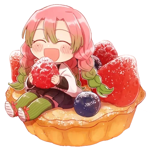 chibi, cibo anime, torta anime, anime tortico, torta aqua chibi