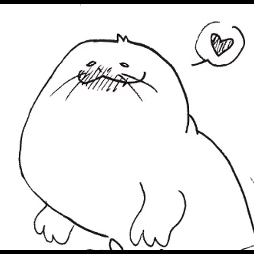 seal, a seal of love, walrus drawing, coloring walrus, seal drawing