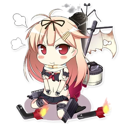 аниме арты, чиби аниме, kancolle chibi, персонажи аниме, мусаши канколле чиби