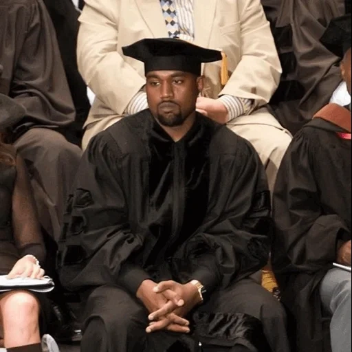kanye west, graduate kanye, christian college, kanye west coat, kanye west graduation
