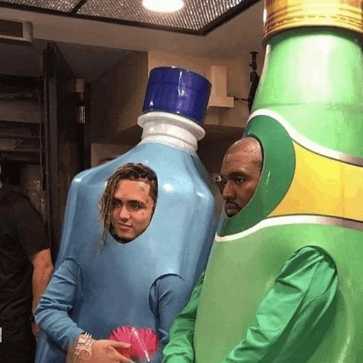legs, the costume of the bottle, water bottle costume, demotivator drinking companions, kanye west suit a bottle