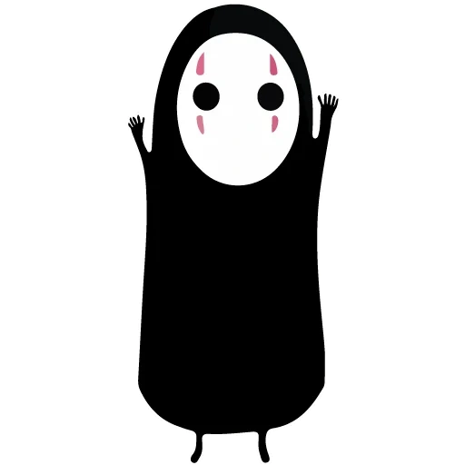 faceless cat, faceless charlie, faceless kawaii, faceless carried away by ghosts, faceless characters carried away by ghosts