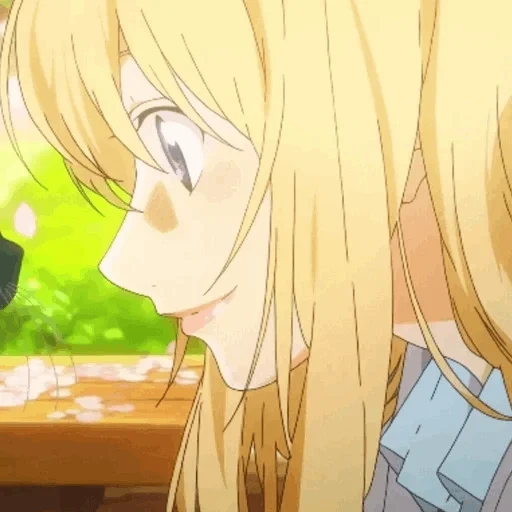 kaori miyazono, violet evergrande, your april lies, your april lie anime, your april lies are written in japanese