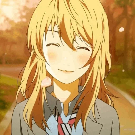 sorriso anime, miyazono kaori, la tua bugia di aprile, il tuo aprile giace kaori, le tue bugie di aprile di anime