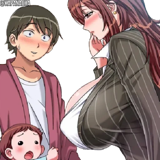 animation art, anime pregnant mother