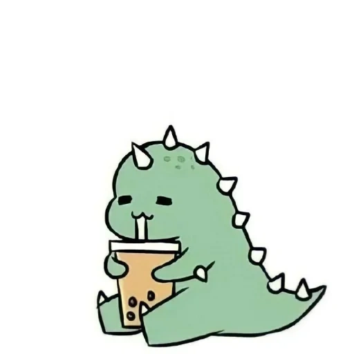 dinossauros, desenhos fofos, café dinossauro, desenhos leves fofos, dinossauros fofos