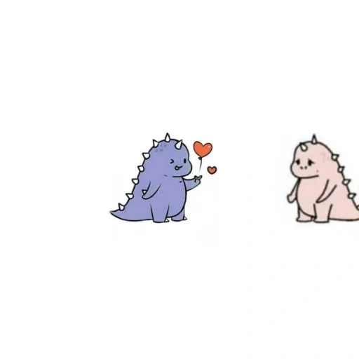милые пары, милые рисунки, животные милые, животные милые рисунки, парные обои динозаврики