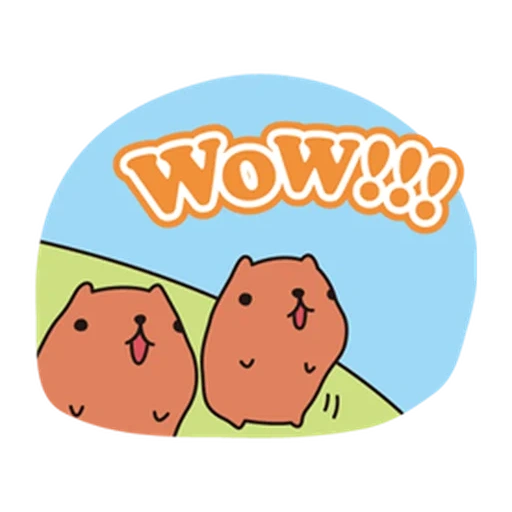 kawai, drôle, kapibara, animation de capybara mountain