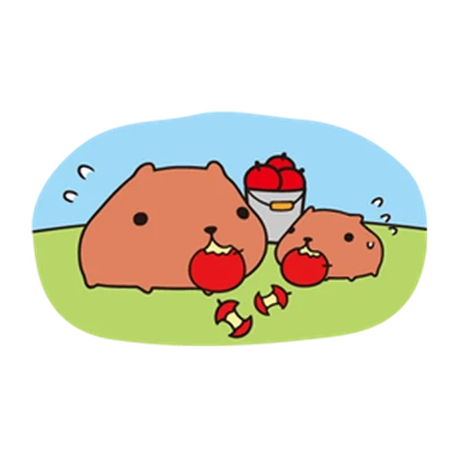 férula, capybara, capybara co, best friends, animación de la montaña del delfín de agua