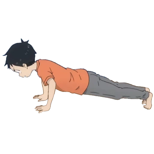 gato, flexão, prática planck, flexão de um braço, flexões de anime