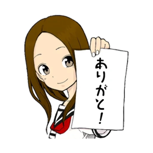 figure, takagita, anime girl, takagi logo, cartoon character
