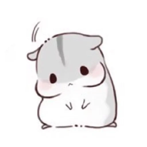 hamster itu lucu, hamster anime, hamster sketsa, sketsa hamster yang terhormat, kotoran gulir yang lucu