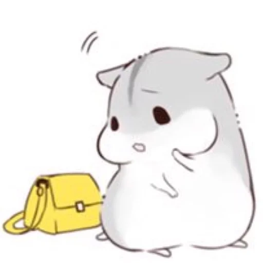 hamster de chibi, le hamster est mignon, entrave, l'art du hamster est léger, une jolie merde de défilement