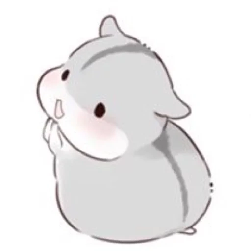 le hamster de l'anime, l'art du hamster est léger, anime hamster gris, hamper chibi grey, cher croquis de hamster