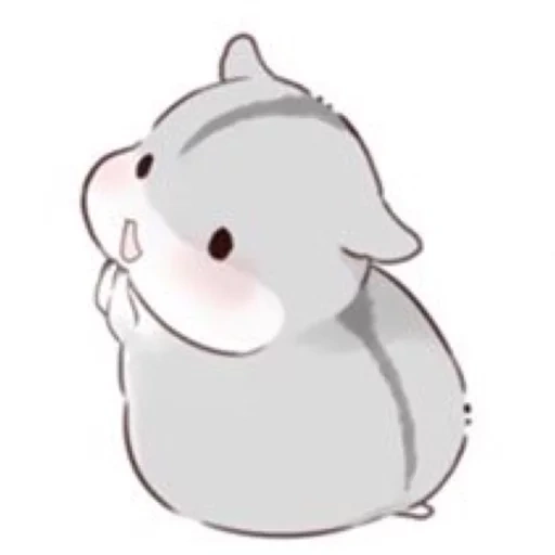 hamster anime, seni hamster itu ringan, anime hamster abu abu, hamper chibi grey, sketsa hamster yang terhormat