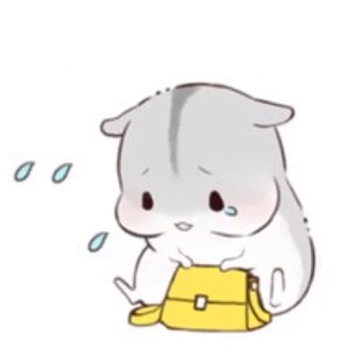 hamster de chibi, le hamster du croquis, anime hamster gris, dessins kawaii mignons, dessiner des dessins mignons