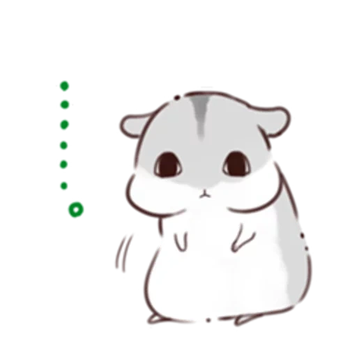 hamster itu lucu, hamster sketsa, seni hamster itu ringan, gambar kawaii yang lucu, sketsa hamster yang terhormat