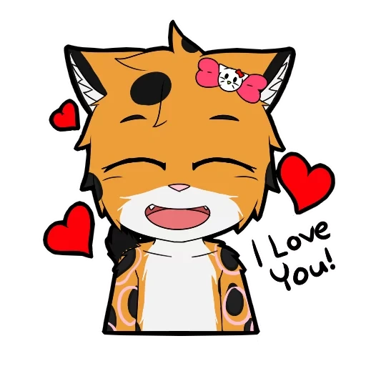 tigre, renard, chibi fox, love cat line, channel de renard mignon