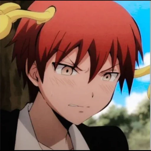 class of killers, karma akaban, karma akabane, karma akaban smirk, karma akaban turns red