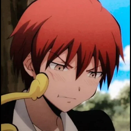 klasse von mörder, karma akaban, karma akabane, anime klasse von mörder, karma akaban wird rot