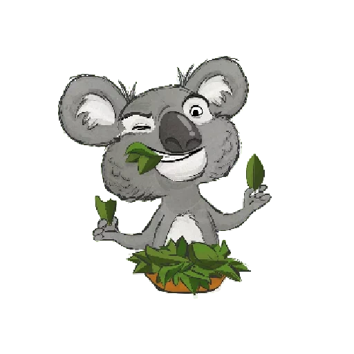 koala, dessin animé de charbon, les animaux sont mignons, argiles coala, karmik koala sourit