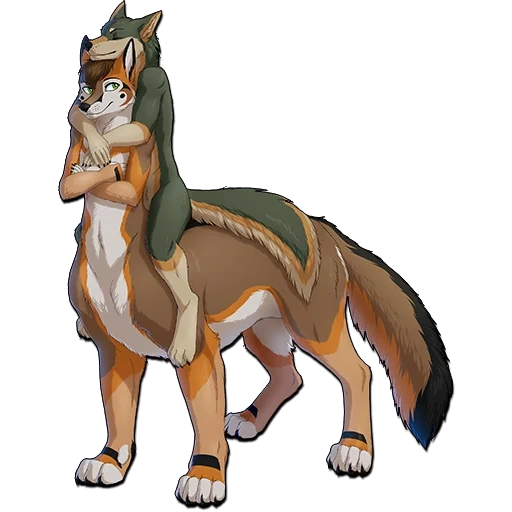 animation, frie animal, fry wolf fox, the transformation of wolves, anime animal wolf