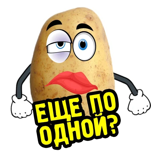 piada, humano, batatas, rosto de batata, adesivo de batata