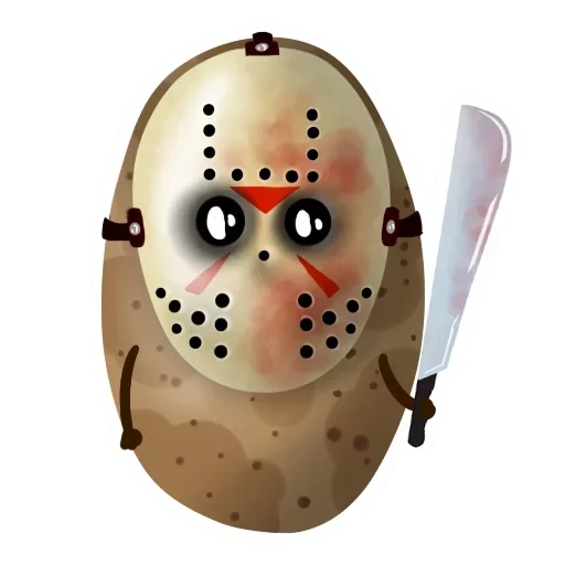 potatoes, jason mask, jason worthy mask, jason's mask, jason's hockey mask