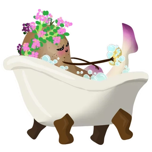 bathtub, foam bath, bathtub chuck, cartoon bathroom, latitude bathtub vector