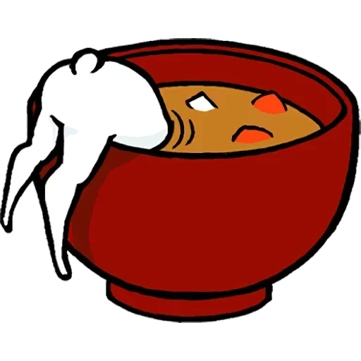 alimento, productos, ilustración, los objetos de la tabla, clipart de sopa de miso