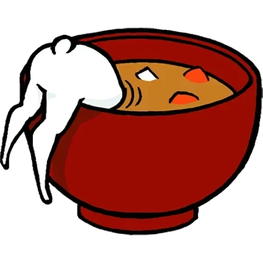 comida, produtos, ilustração, os objetos da tabela, miso sopa clipart