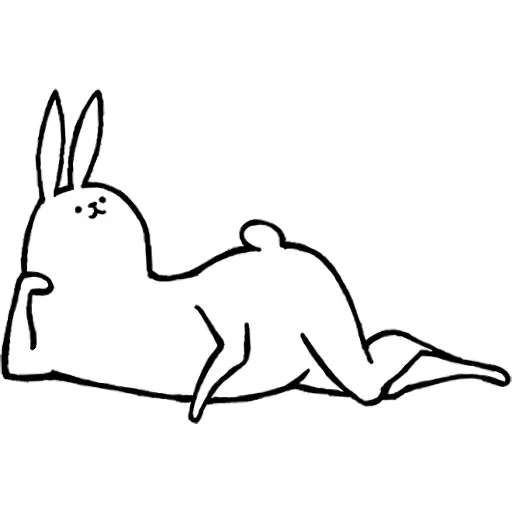 кролик, кролик контур, кролик рисунок