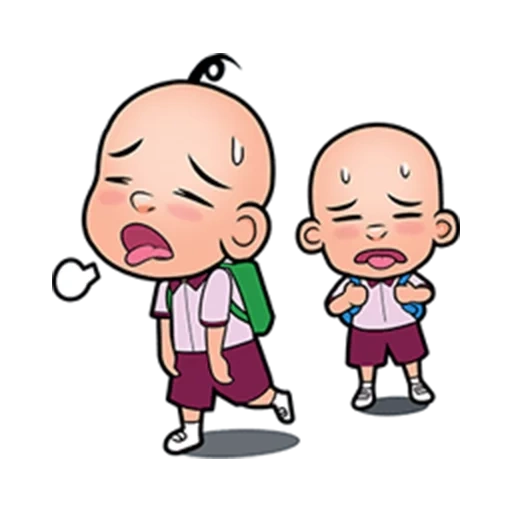 picture, upin ipin, bald person, cartoon children, children's laughter drawing