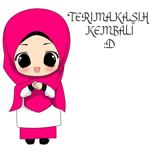 giovane donna, gambar kartun, cartoon hijab, musulmani islamici, chibi anime hijabe