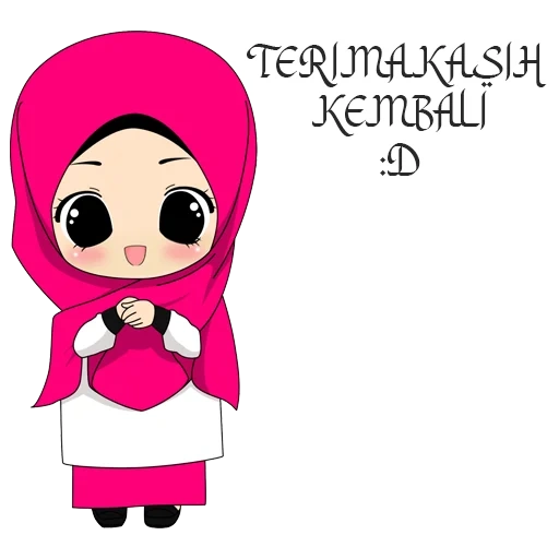 девушка, gambar kartun, hijab cartoon, ислам мусульмане, чиби аниме хиджабе