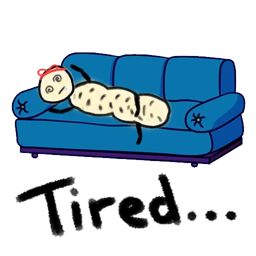 canapé, allongez-vous sur le canapé, canapé de dessin animé, canapé crayon, motif de canapé dans lequel les gens dorment