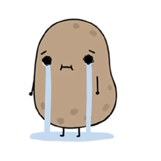 картошка, милая картошка, грустная картошка, плачущая картошка