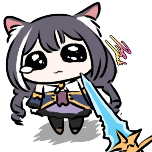 jack, anime, anime nyashki, kyaru chibi, sad_kyaru_chan