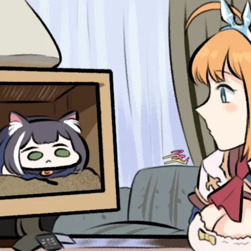 animación divertida, sad_kyaru_chan, pequeño gato blanco