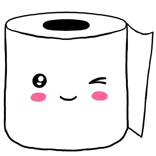 kertas toilet, kertas toilet yang lucu, kertas toilet wajah tersenyum, sketsa marshmallow lucu, kartun kertas toilet