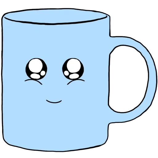 um copo, xícara, sorria caneca, a caneca é emoticon azul, emoticon de cerâmica de caneca v 340ml