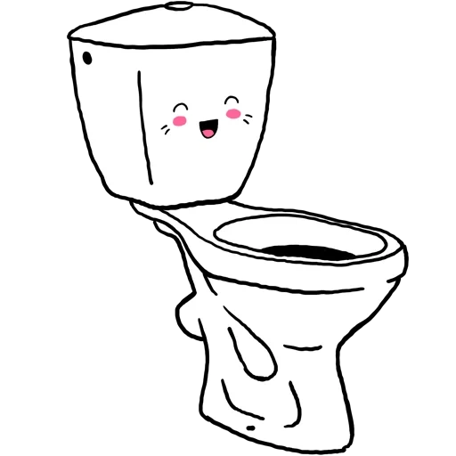 la toilette, cartoon wc, sketch della toilette, wc compattato, modello di wc