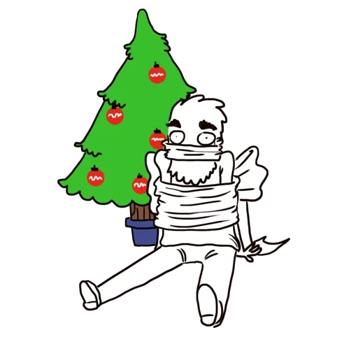anime, dibujo de árboles de navidad, árbol de navidad, rimas sobre el árbol de navidad, cat simon christmas tree