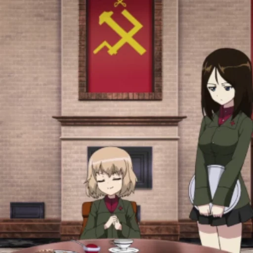 anime, tanker anime nonna, anime girls und panzer, anime girls tanks final, katyusha anime tanker girls dan panzer