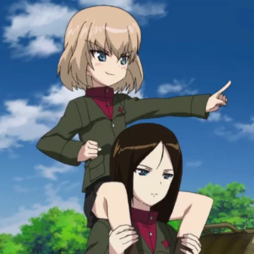 mädchen und panzer, anime girls tanks, anime tanker katyusha nonna, mädchentanks katyusha nonna yuri, anime tanker katyusha nonsa clara