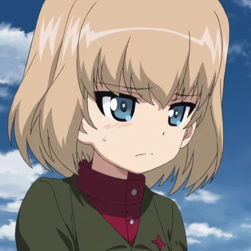 аниме, персонажи аниме, аниме девушки танки, катюша girls und panzer, аниме танкистки катюша нонна