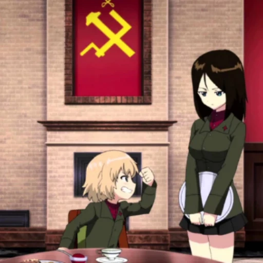 animation, soviet animation, girls und panzer, anime tanker nonna, anime girl tank finale