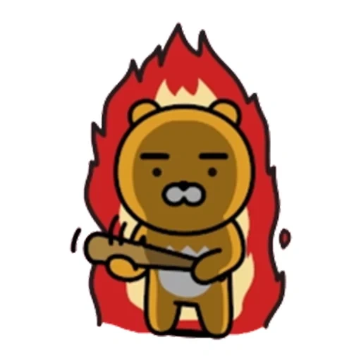 the fire, anime, ryan kakao, ryan kakaotalk, kakao friends characters